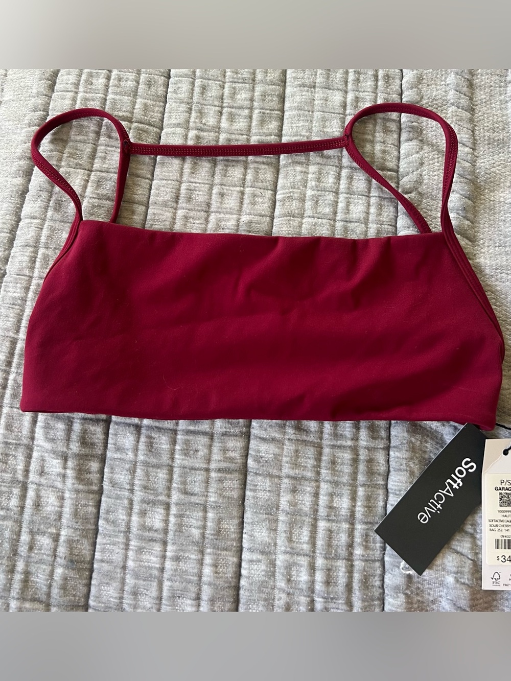 Garage Red Strappy Bralette Sports Bra